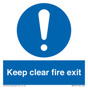 Keep Clear Fire Exit